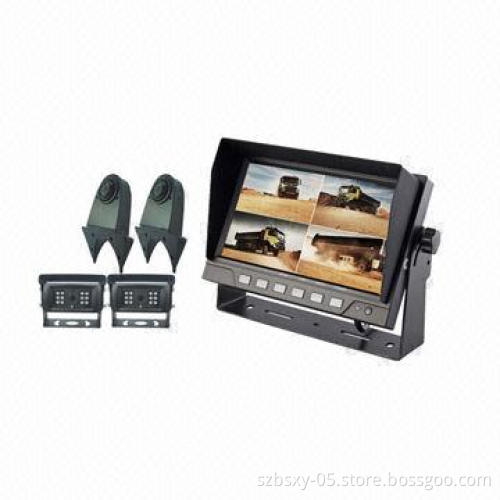 High-resolution 7-inch Digital Quad Monitor with IR LED Car Camera for Night Vision